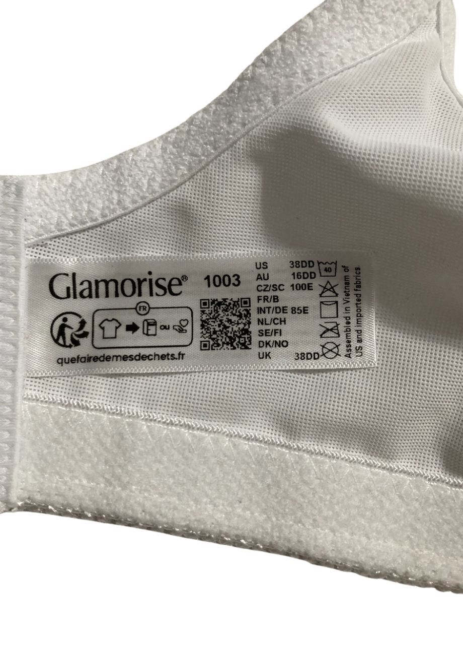 GLAMORISE Full Figure Wirefree Minimizer Support Bra WHITE 38DD