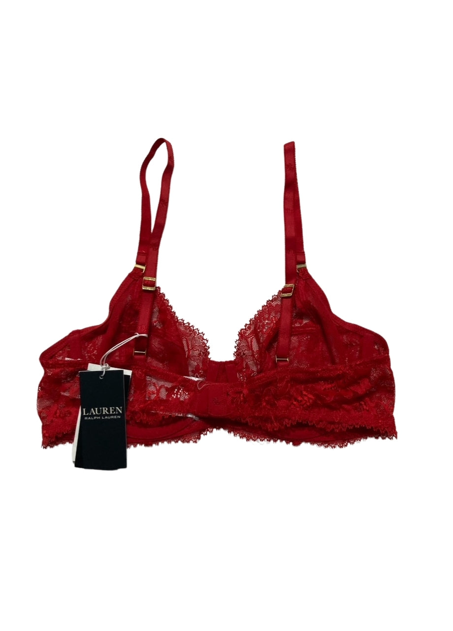 RALPH LAUREN Underwire Unlined Lace Full Coverage RED