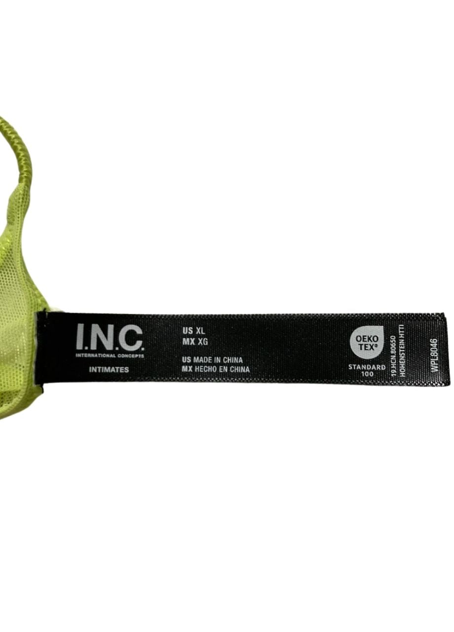 I.N.C Metallic Lace Thong Underwear GREEN XL