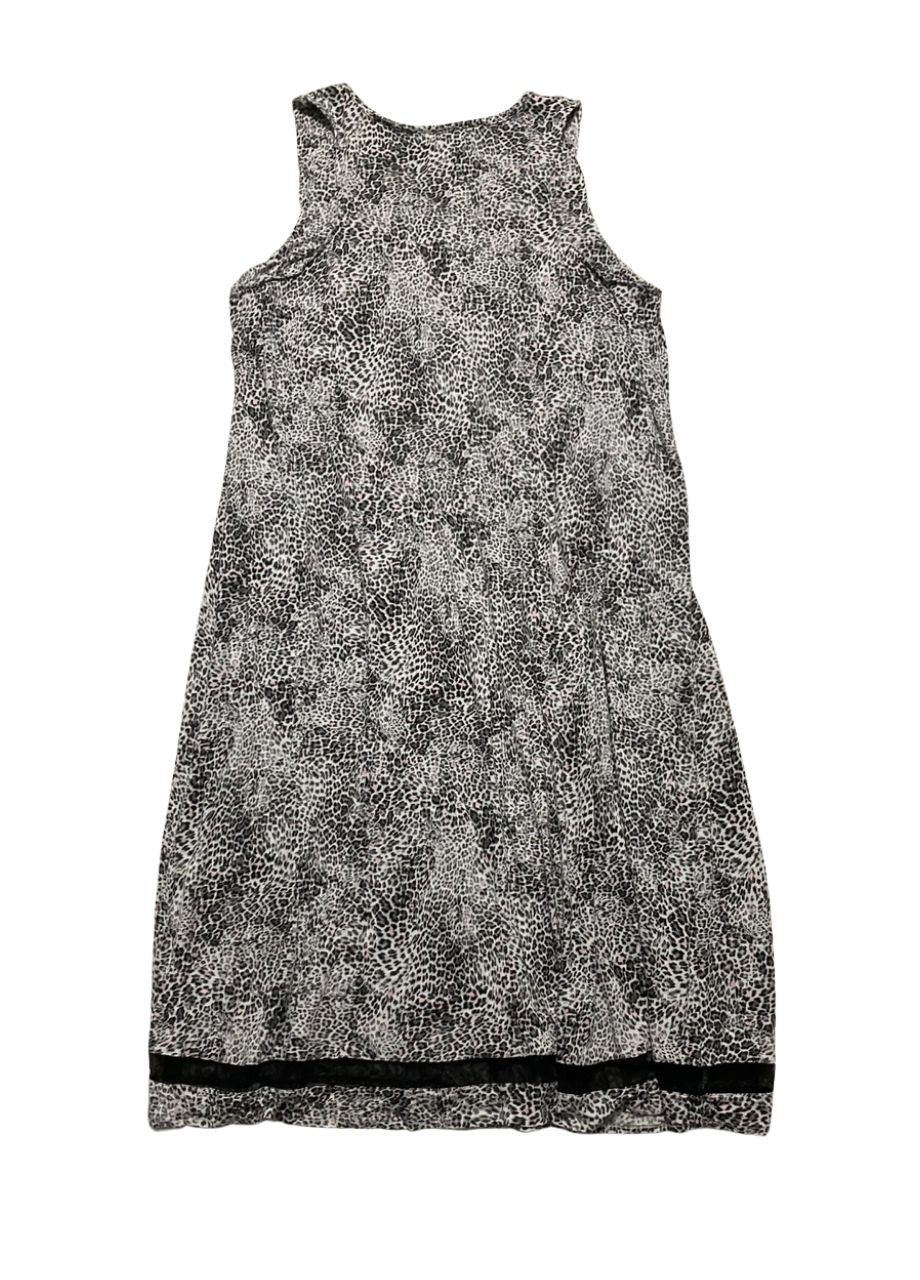 ELLEN TRACY Leopard Print Nightgown WHITE ANIMAL XL
