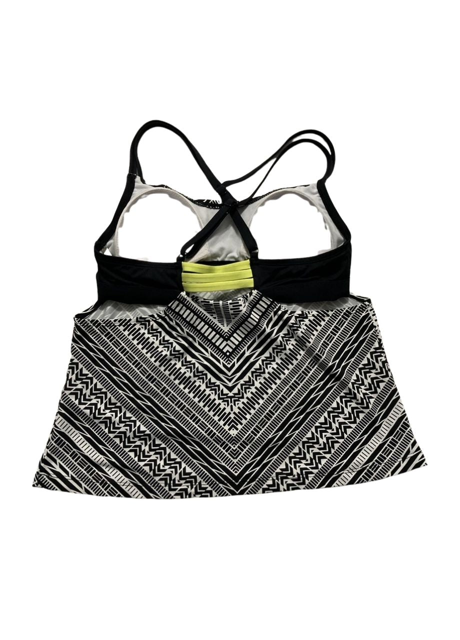 JANTZEN Sport Crossing Paths Layered Tankini Top BLACK S