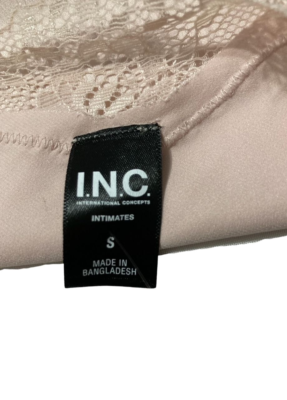 I.N.C Stretch Satin Lace-trim Tank & Tap Shorts Pajama Set PALE ROSEWATER S