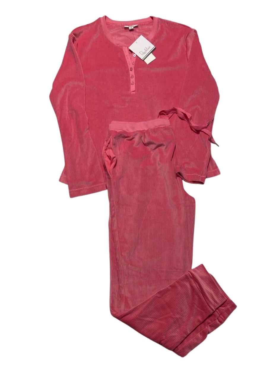 ROUDELAIN 2 Pc Stretch Fleece Sleepwear PINK M
