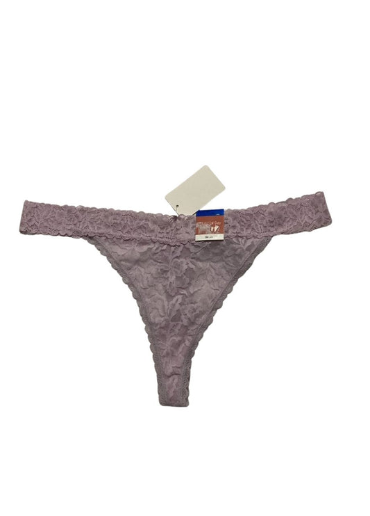 STATE OF DAY Cotton Blend Lace-Trim Thong Underwear PURPLE XL