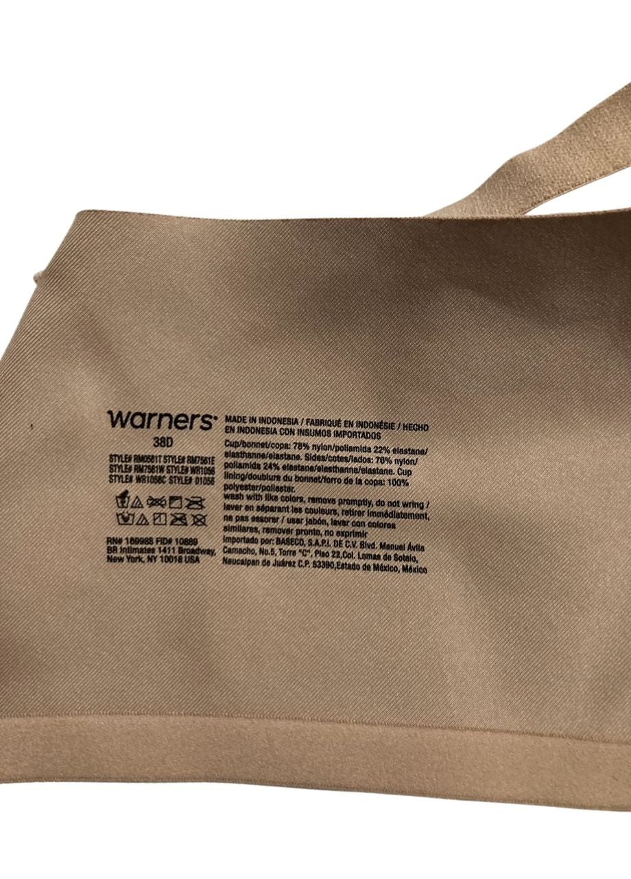 WARNER'S Comfort Wireless Lightly Lined T-Shirt Bra TOASTED ALMOND 38D