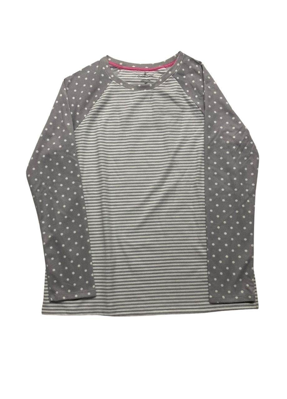 CUDDL DUDS Brushed Mini Waffle Thermal Long Sleeve with Jogger Pajama Set GRAY S