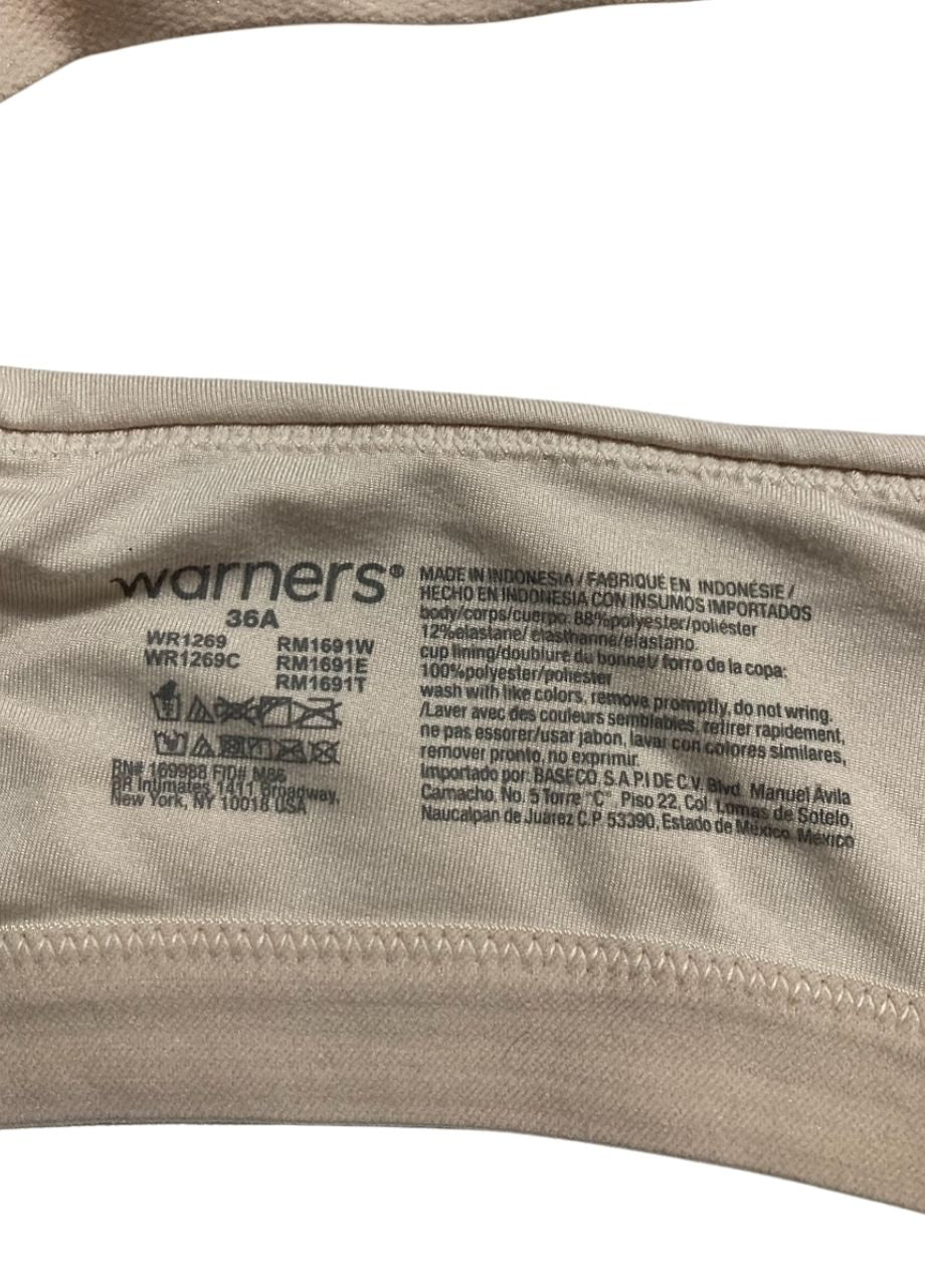 WARNERS Super Soft Wireless Lightly Lined Comfort Bra SAND SHELL 36A