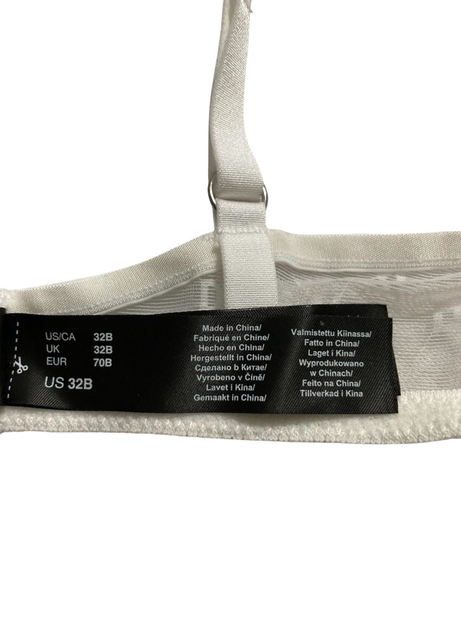 DKNY Monogram Mesh Unlined Demi Bra POPLIN WHITE 32B