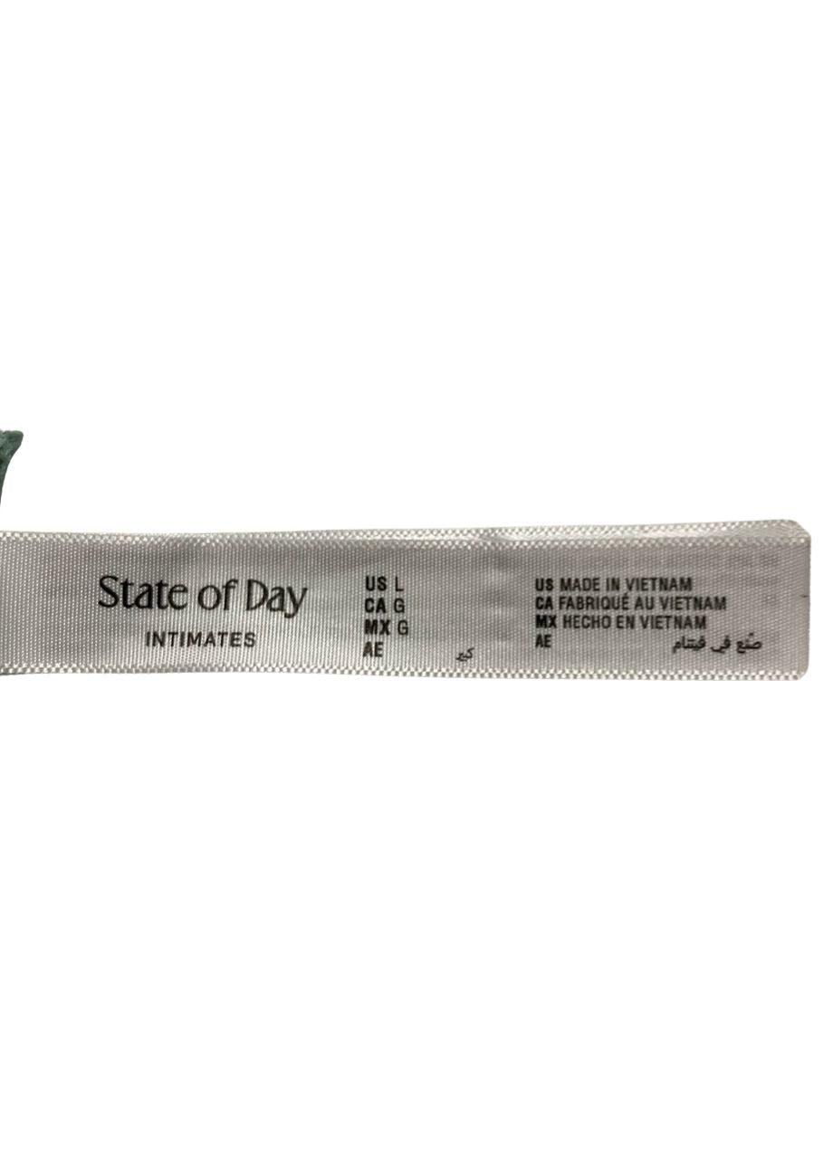 STATE OF DAY Lace Thong Underwear GREEN L
