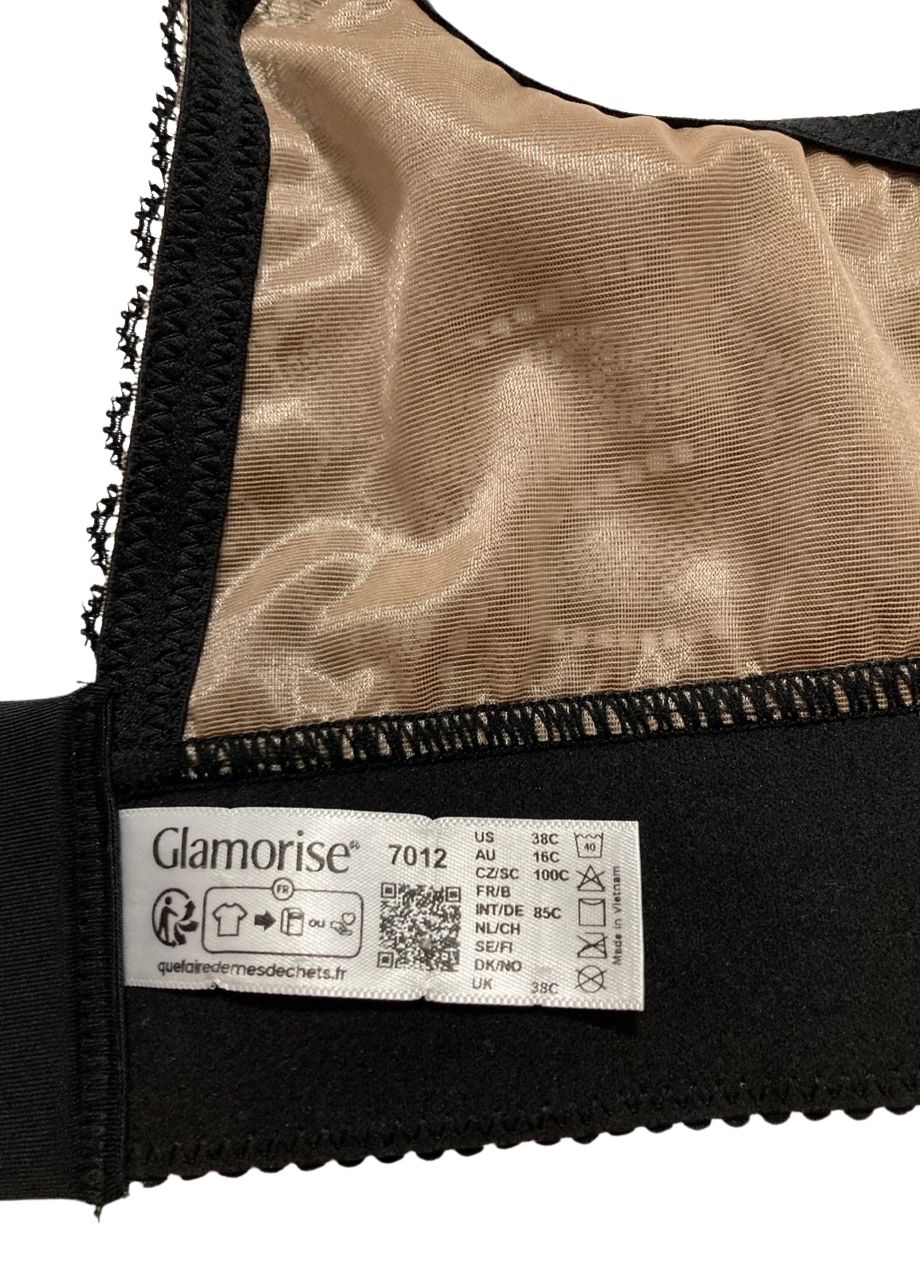 GLAMORISE Luxe Lace Bralette Wirefree BLACK 38C