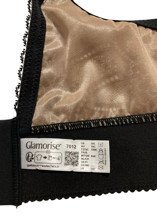 GLAMORISE Luxe Lace Bralette Wirefree BLACK 38C