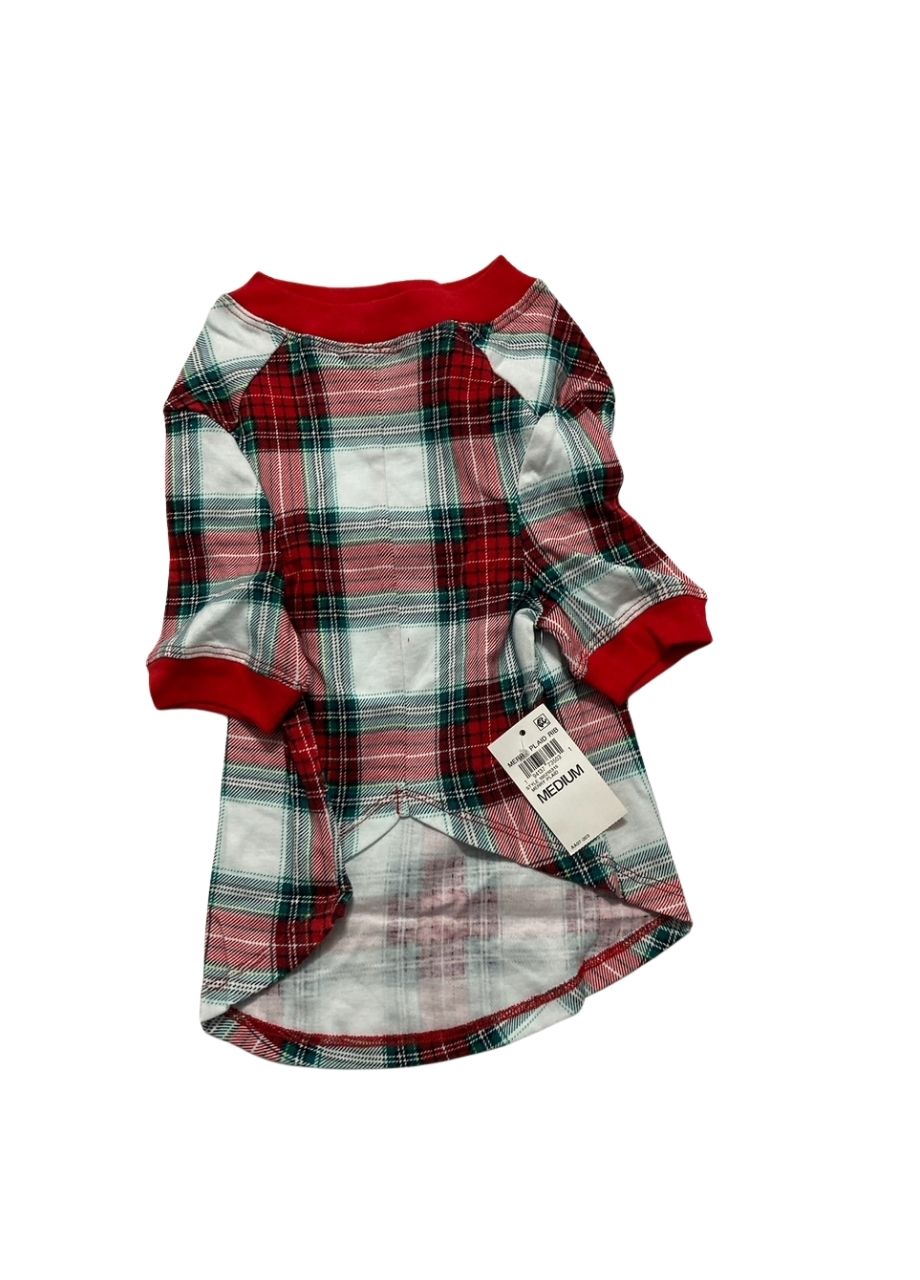 HOLIDAY LANE Winterton Plaid Cotton Matching Family Pet Pajamas RED M