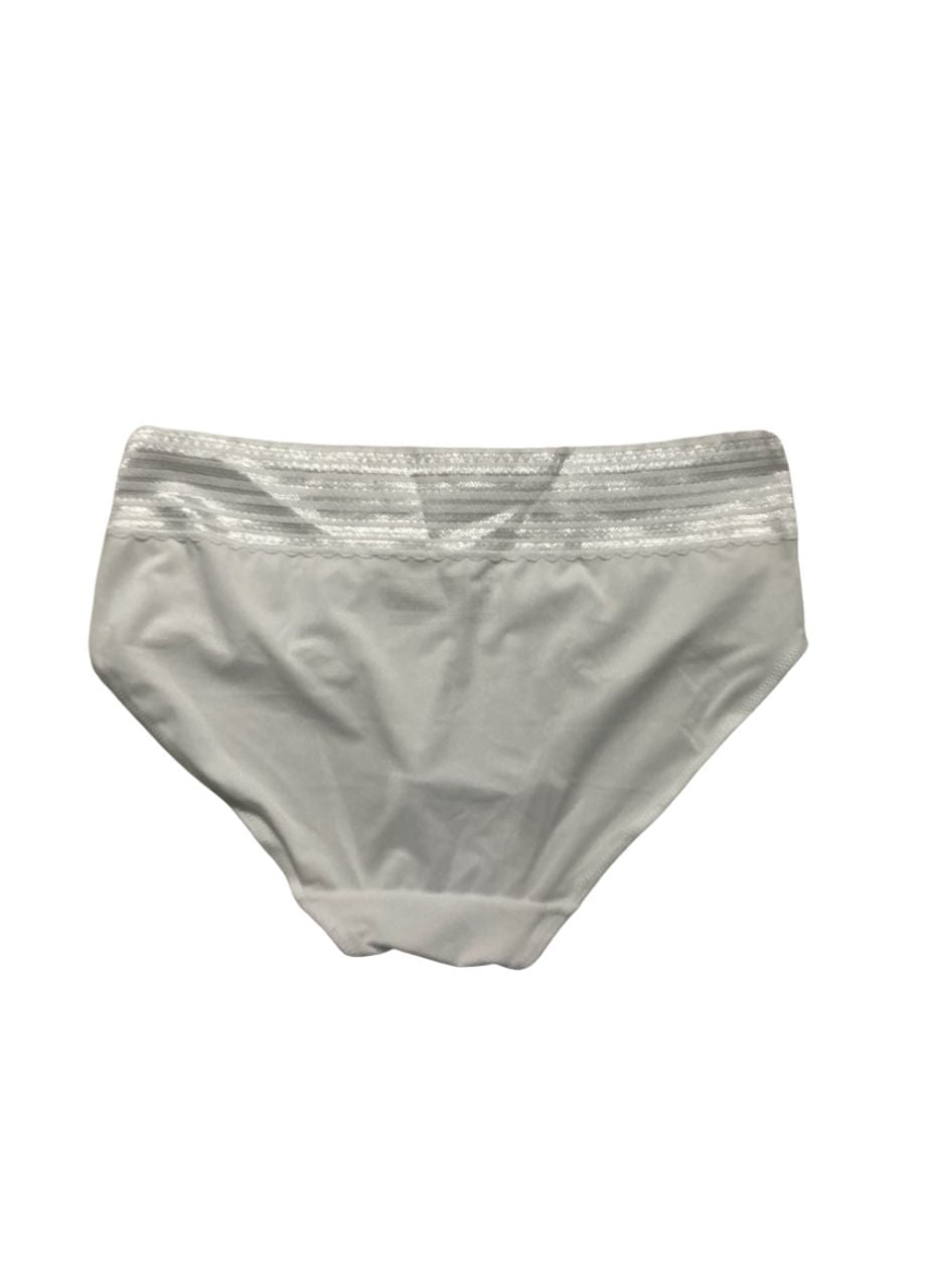 WARNER'S Dig-free Comfort Waist With Lace Microfiber Hipster WHITE L