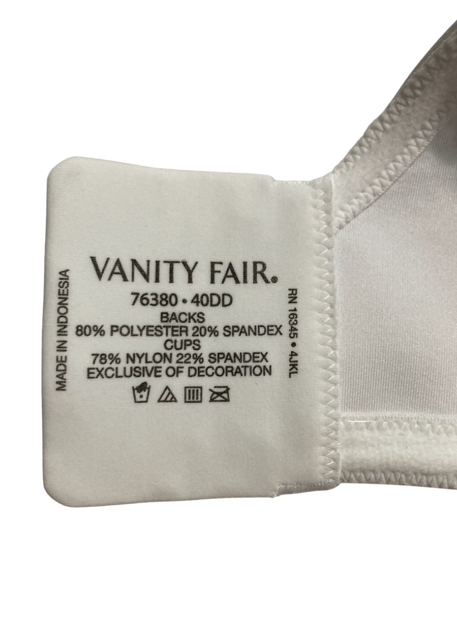 VANITY FAIR Full Figure Beauty Back Smoothing Bra STAR WHITE 40DD