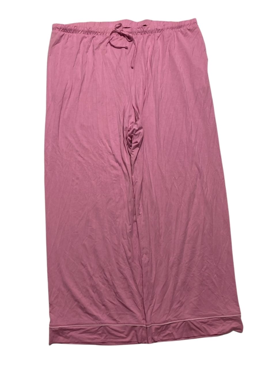 STATE OF DAY Ribbed Tank & Foldover Pants Pajama Set THULIAN PINK 2XL