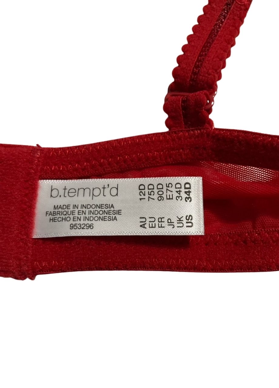 B.TEMPT´D Lace Demi Contour Underwire Bra RED 34D