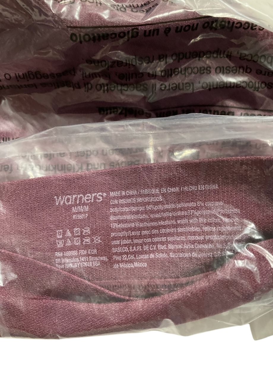WARNER'S No Pinching No Problems BURGUNDY M