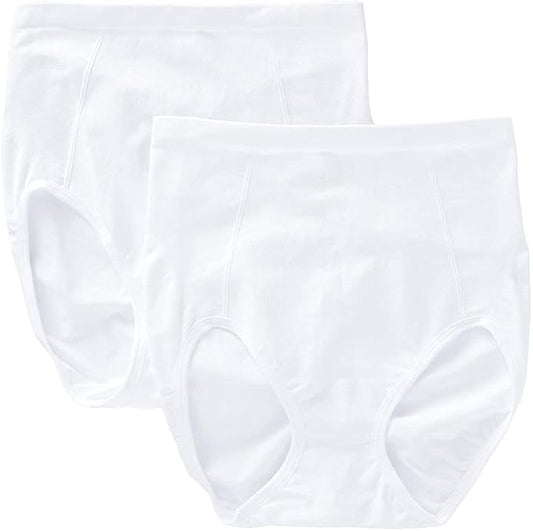 BALI Ultra-Firm Control Shapewear Brief 2 -Pack WHITE M