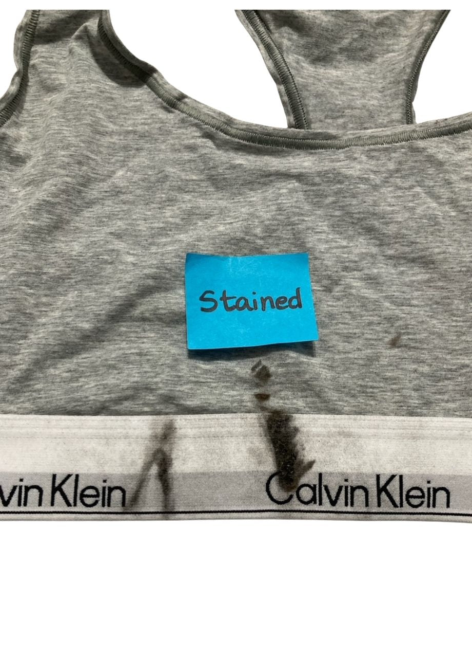 NWD CALVIN KLEIN Icon Cotton Modal Unlined Bralette GREY HEATHER L