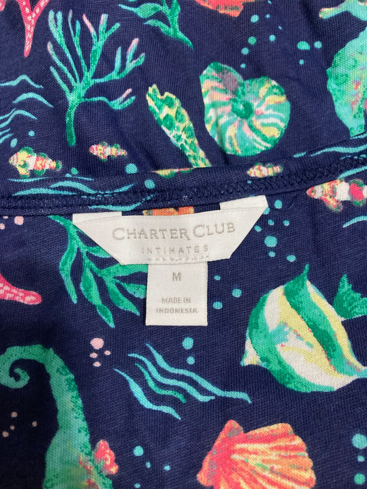 Charter Club Cotton Lace-Trim Essentials Sleepshirt Med Blu M
