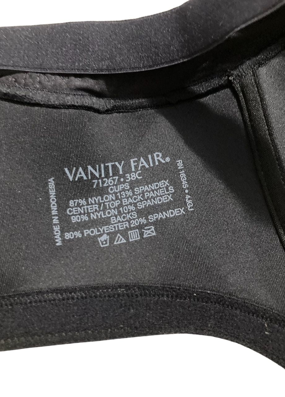 NWD VANITY FAIR Beauty Back Full Figure Wirefree BLACK 38C