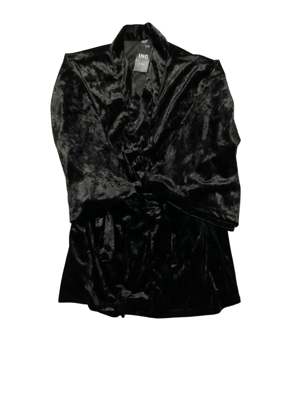I.N.C 3-Pc.Crushed Velvet Black Pajama Set DEEP BLACK XL