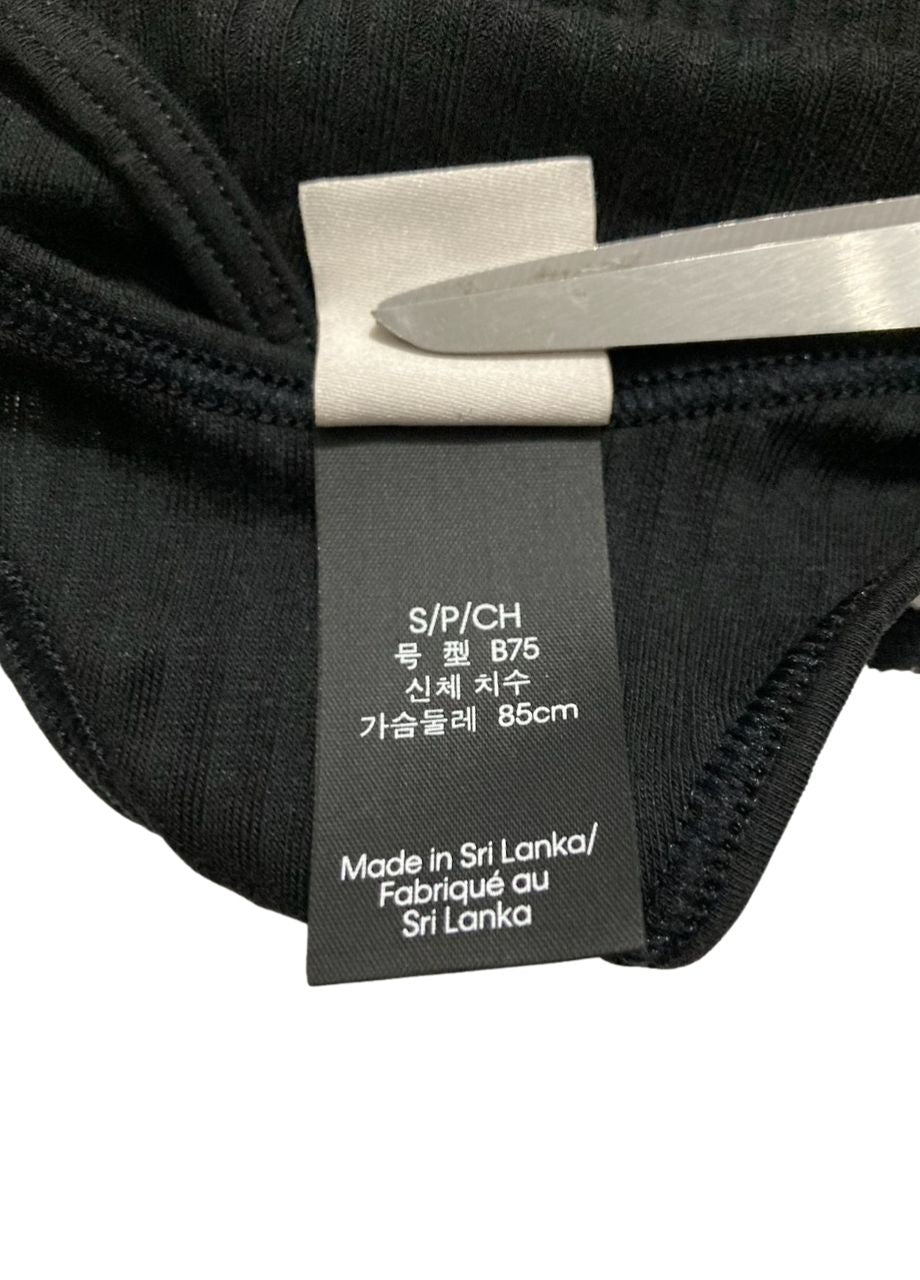 NWD CALVIN KLEIN Modern Cotton-Bralette Sports Bra BLACK S