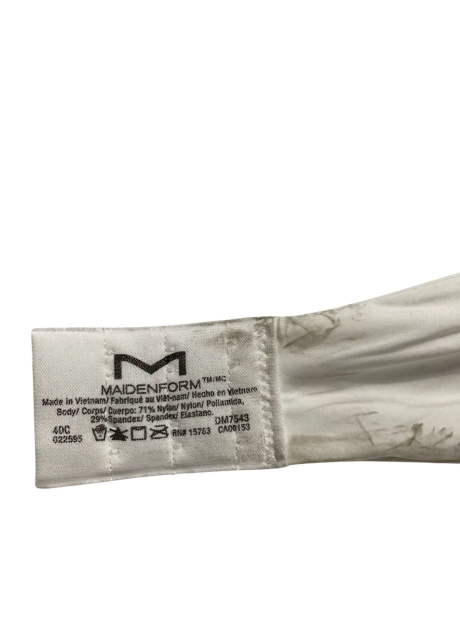 NWD MAIDENFORM Demi Underwire Bra, One Fab Fit Lightly Padded Bras WHITE 40C