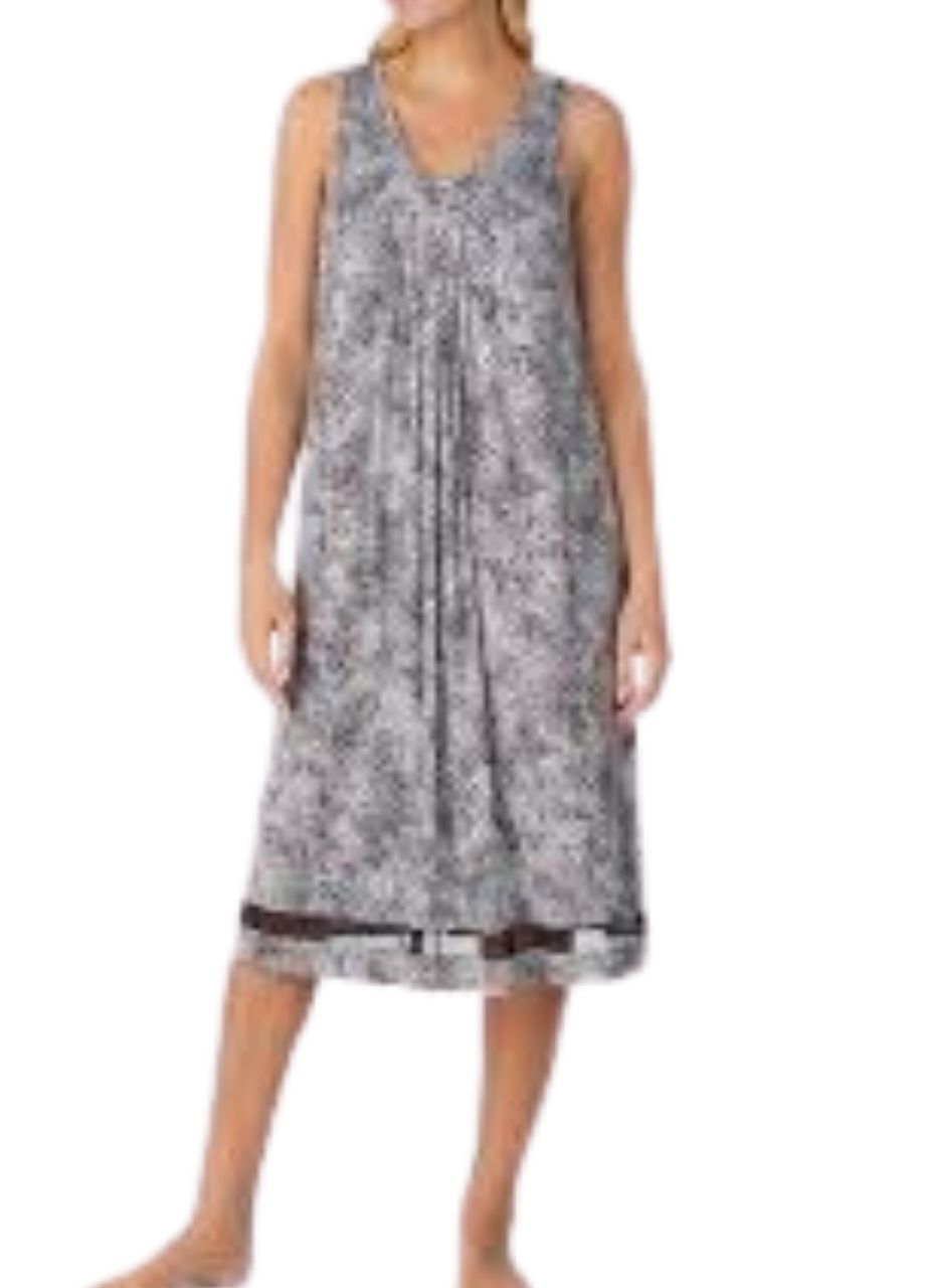 ELLEN TRACY Leopard Print Nightgown WHITE ANIMAL XL