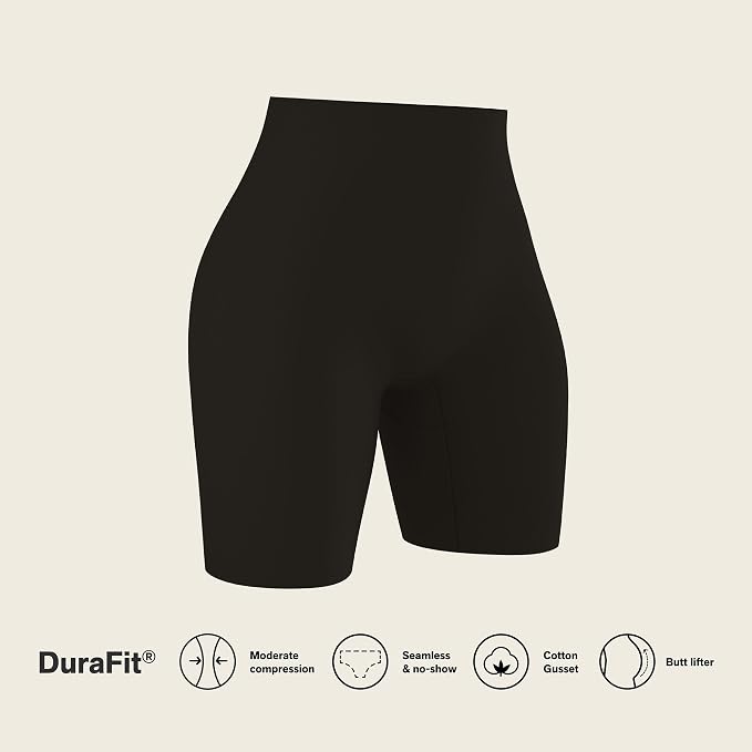 LEONISA Shapewear Shorts for Women Tummy Control BLACK L