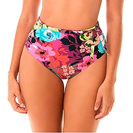 SKINNY DIPPERS Swimwear High Waist Tummy Control Swim Bottom MULTICOLOR M