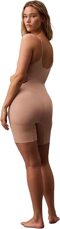 CALVIN KLEIN Shapwear Secure Sculpt Mid-Thigh Bodysuit CEDAR L
