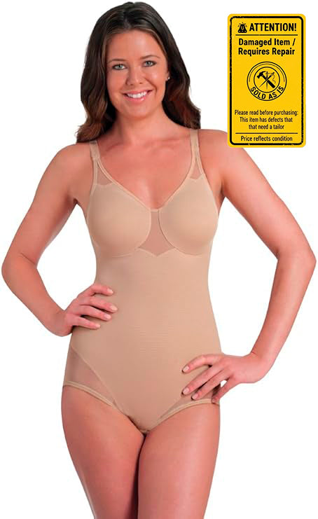 NWD MIRACLESUIT Extra Firm Sexy Sheer Shaping Bodybriefer NUDE 36C