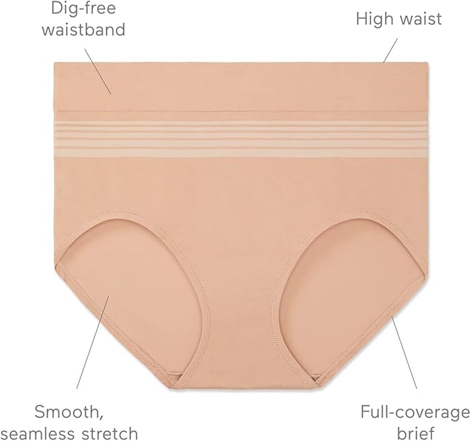 WARNER'S No Pinching No Problems Seamless Brief Underwear BEIGE L