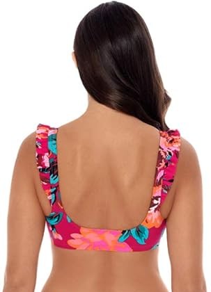 SKINNY DIPPERS Swimwear Daisy Mae Scoop Neck Soft Cup Bikini Top MULTICOLOR S