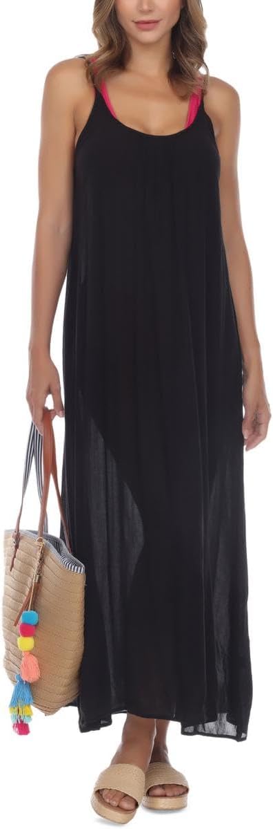 RAVIYA Sleeveless Cover-Up Maxi Dress BLACK S