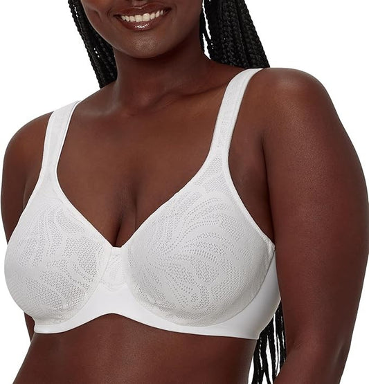 BALI Underwire Minimizer Bra, Our Coolest Smoothing Moisture-Wicking WHITE 40DD