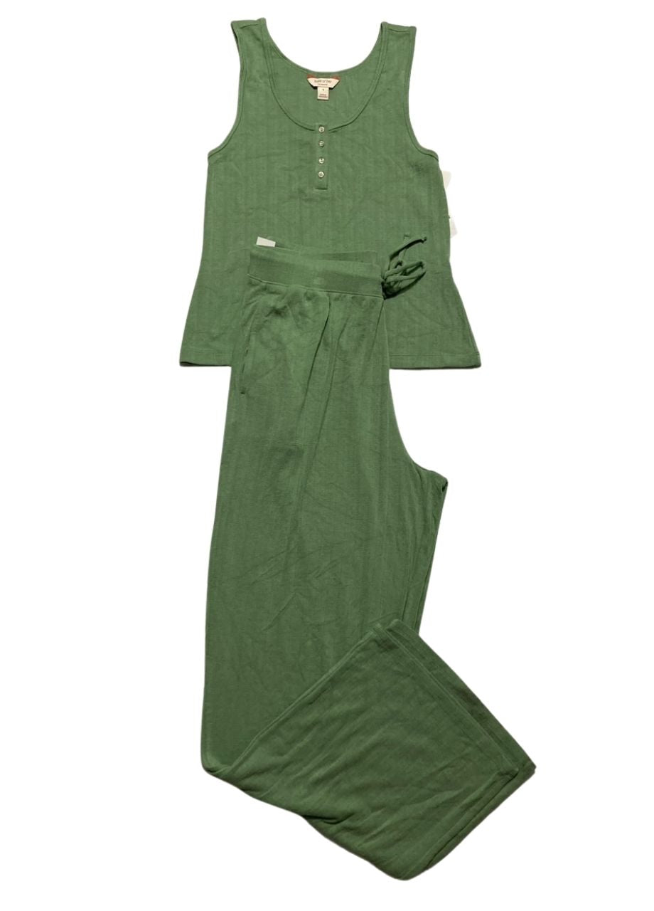 NWD STATE OF DAY Pointelle Tank Pajama Set GREEN S