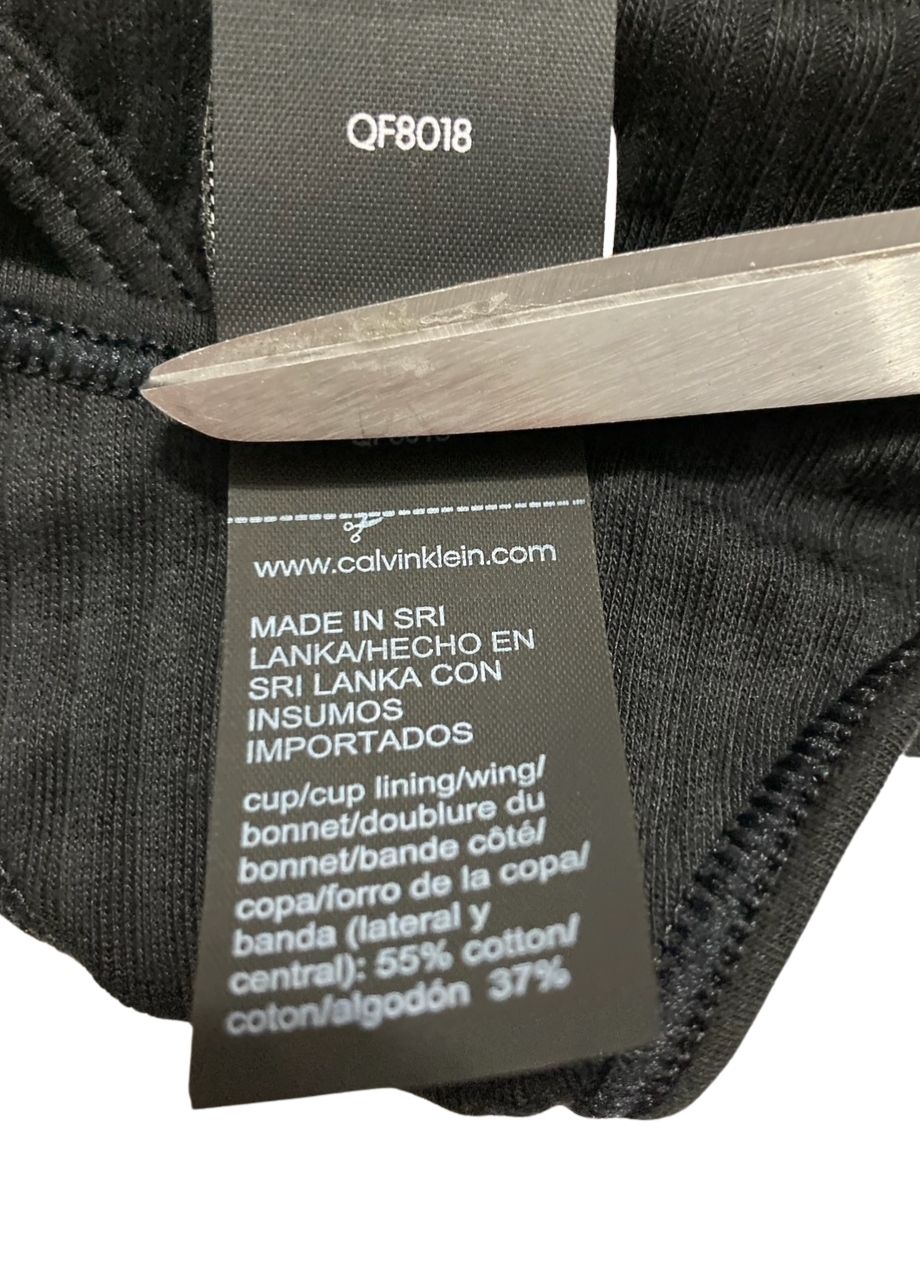 NWD CALVIN KLEIN Modern Cotton-Bralette Sports Bra BLACK S