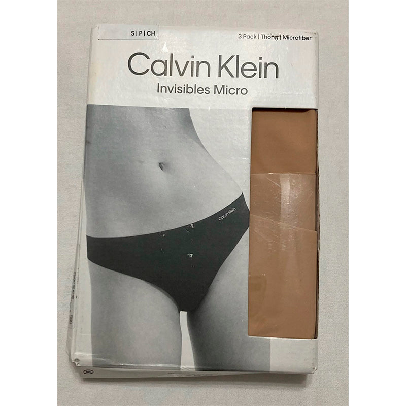 Calvin Klein Invisibles Seamless Thong Panties 3 Pack Light Caramel 3 Pack S