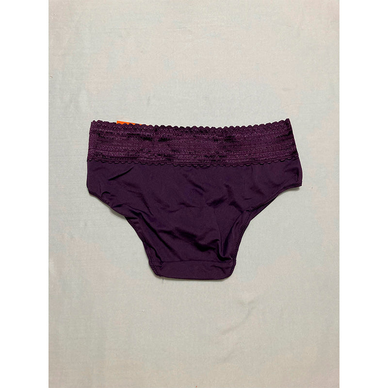 Warner's  No Pinching Dig-Free Comfort Waist with Lace Microfiber Hipste Purple Fig S