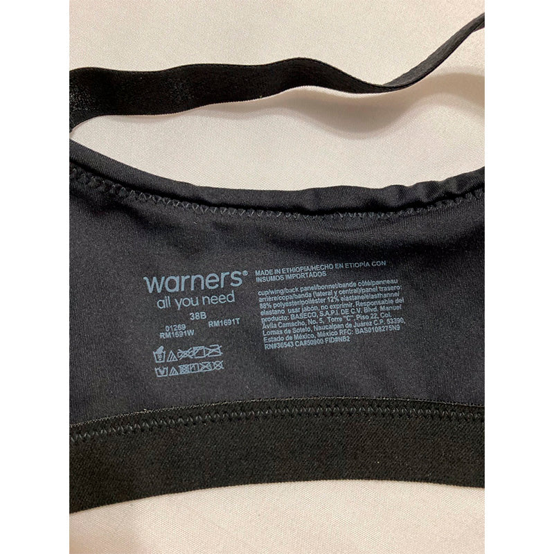 Warner's Super Soft Wireless Lightly Lined Bra Black 38B