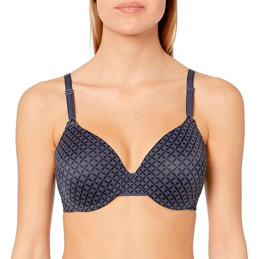 Warner's Cushioned Underwire Lightly Lined T-Shirt Bra Gunmetal Gray Geo Print 34D