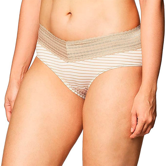 Warner's   Dig-Free  Microfiber Hipster Toasted Almond Stripe XL