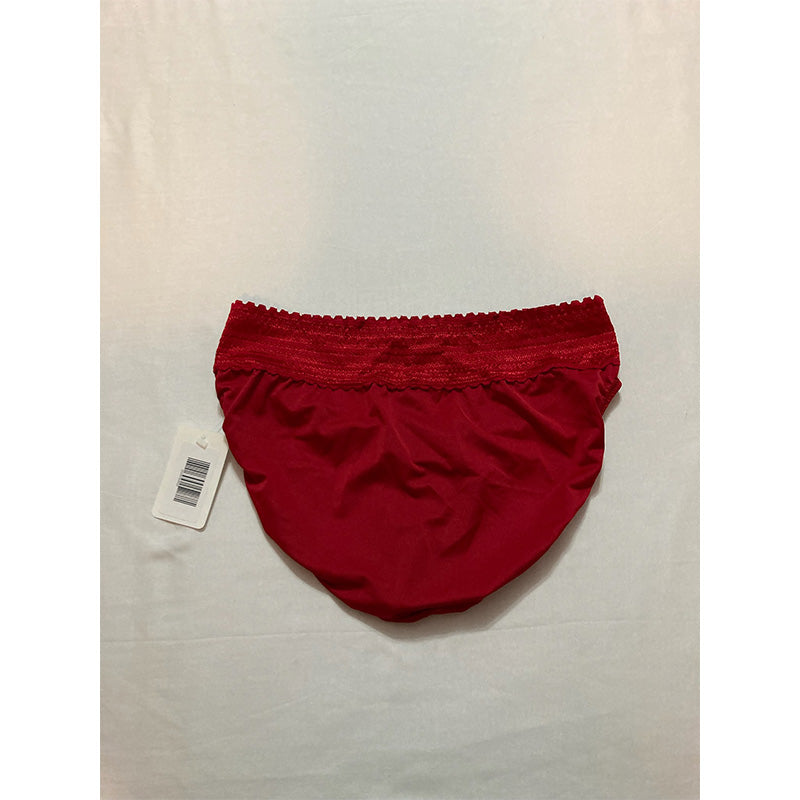Warner's Dig-Free Comfort Waist with Lace Microfiber Classic red M
