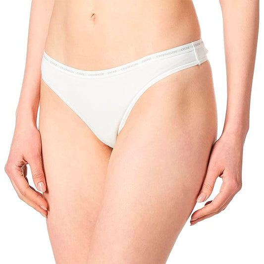 Calvin Klein Women's CK One Cotton Thong Panty White L