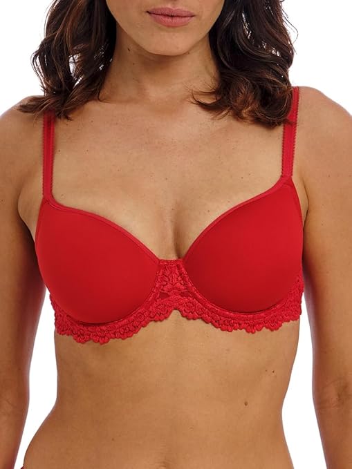 WACOAL Embrace Lace Lightly Padded Underwire Mid Coverage T-Shirt Bra RED 34D