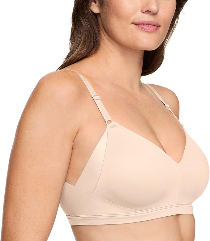 WARNER'S Underarm Back-Smoothing Comfort Wireless Lift T-Shirt BUTTERSCOTCH S