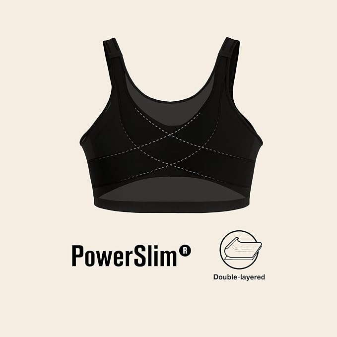 Leonisa  Posture Corrector Wireless Back Support Bra Black 40C