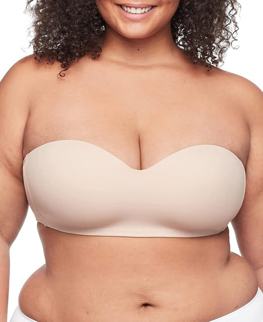WARNER'S Easy Size Lightly Lined Wireless Strapless Bra TOASTED ALMOND XL